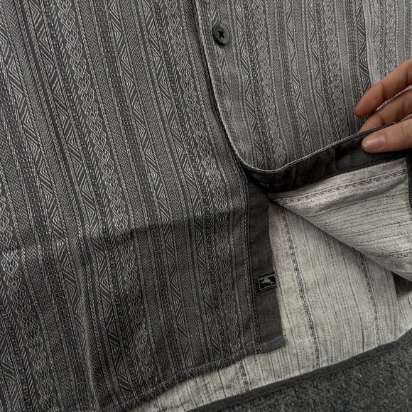 Tommy Bahama 2XL Tiki Gray Silk Button Up Shirt Short Sleeve Hawaii Adult Men - Picture 11 of 15